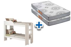 Colchão D20 Pérola Grey Polar (2un) + Beliche Bia