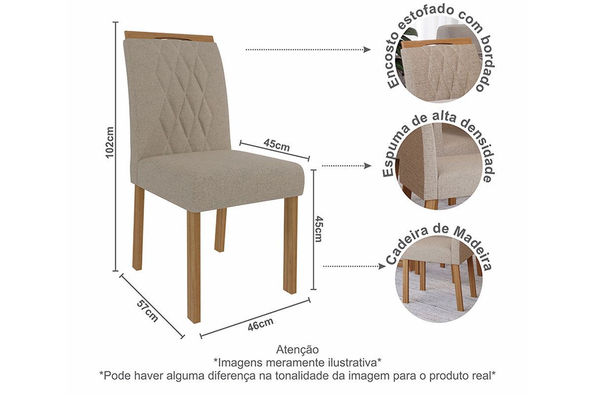 Cadeira Jantar Juliana Wood Kit 2 Un Cimol Cadeira Jantar Juliana Wood Kit 2 Un Cimol