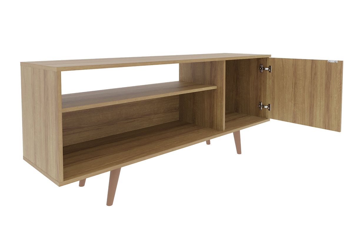 Rack Bancada p/ TV até 50 Pol R1486 c/1 Porta e 2 Nichos136cm Tecno Mobili Rack Bancada p/ TV até 50 Pol R1486 c/1 Porta e 2 Nichos136cm Tecno Mobili