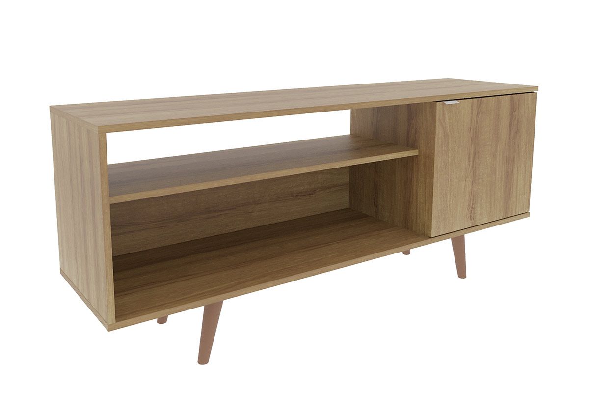 Rack Bancada p/ TV até 50 Pol R1486 c/1 Porta e 2 Nichos136cm Tecno Mobili Rack Bancada p/ TV até 50 Pol R1486 c/1 Porta e 2 Nichos136cm Tecno Mobili