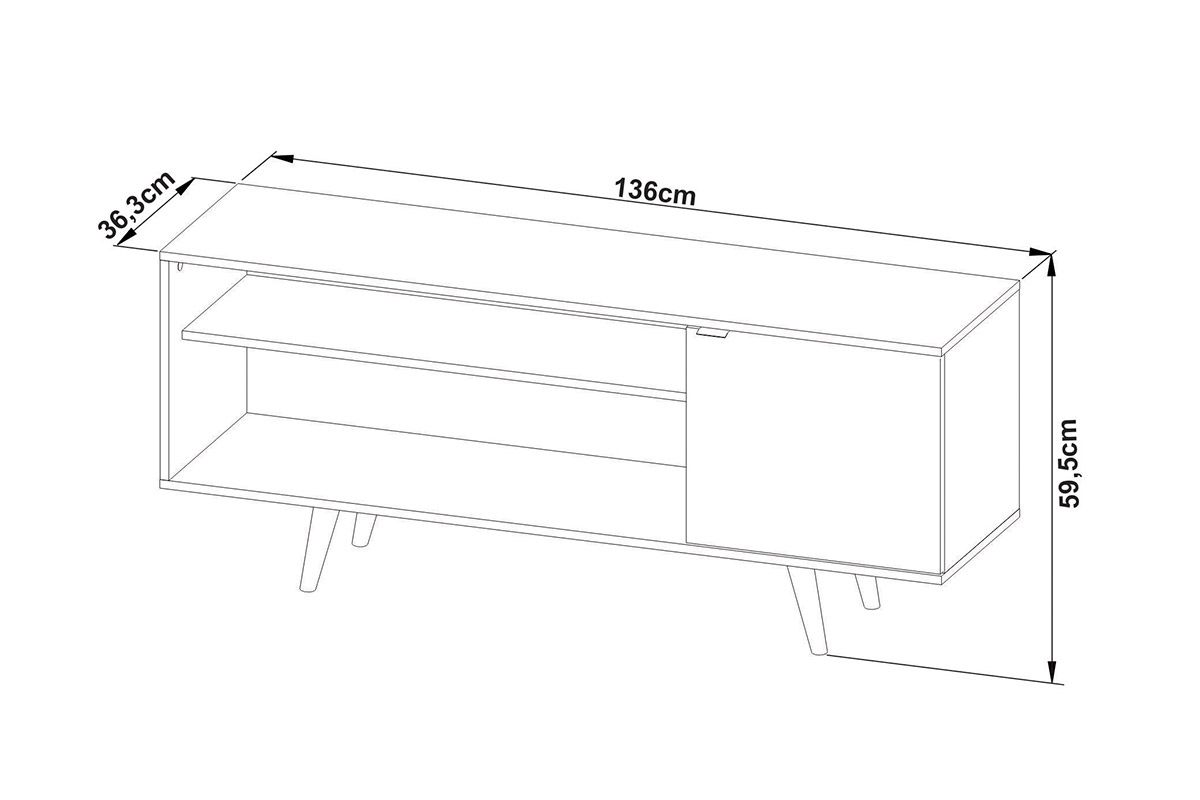Rack Bancada p/ TV até 50 Pol R1486 c/1 Porta e 2 Nichos136cm Tecno Mobili Rack Bancada p/ TV até 50 Pol R1486 c/1 Porta e 2 Nichos136cm Tecno Mobili