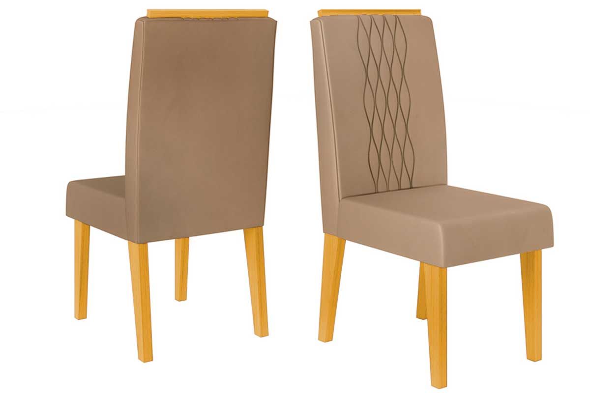 Cadeira Jantar Lia Kit 2 Un DJ MóveisCedro/Suede Kraft Bege Cadeira Jantar Lia Kit 2 Un DJ MóveisCedro/Suede Kraft Bege