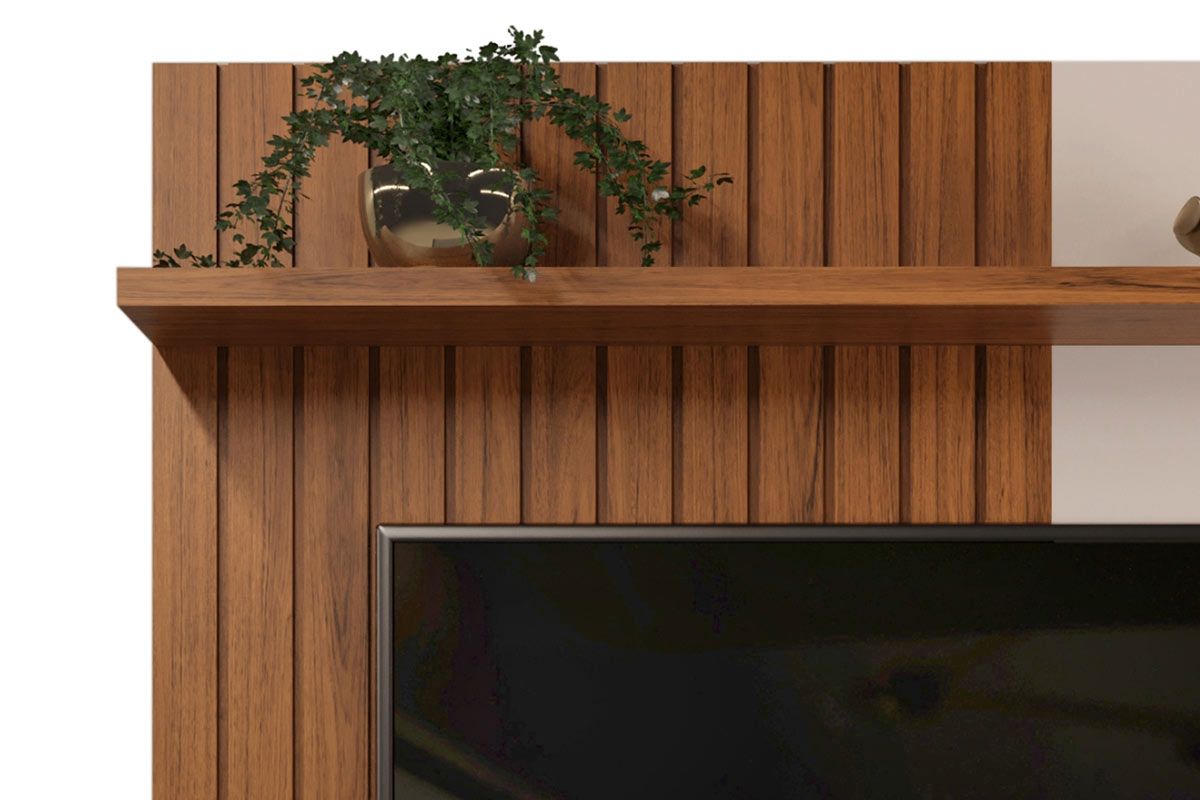 Home p/ TV até 55 Pol Athenas c/1 porta e 5 Nichos 150x179cm DJ Móveis Home p/ TV até 55 Pol Athenas c/1 porta e 5 Nichos 150x179cm DJ Móveis