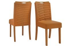 Cadeira Jantar Julia 2Un DJ Móveis - Freijo/Suede Ocre