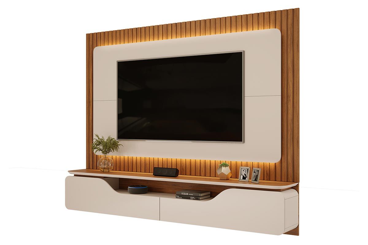 Painel Home p/ TV até 70 Pol Treviso c/Led 210cm DJ Móveis
