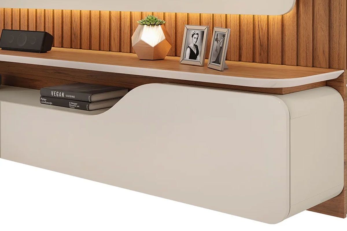Painel Home p/ TV até 70 Pol Treviso c/Led 210cm DJ Móveis