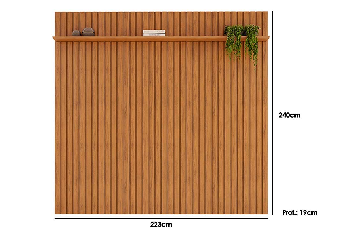 Painel Home p/ TV até 65 Pol Pratic Ripado c/1 Prateleira 223x240cm DJ Móveis Painel Home p/ TV até 65 Pol Pratic Ripado c/1 Prateleira 223x240cm DJ Móveis