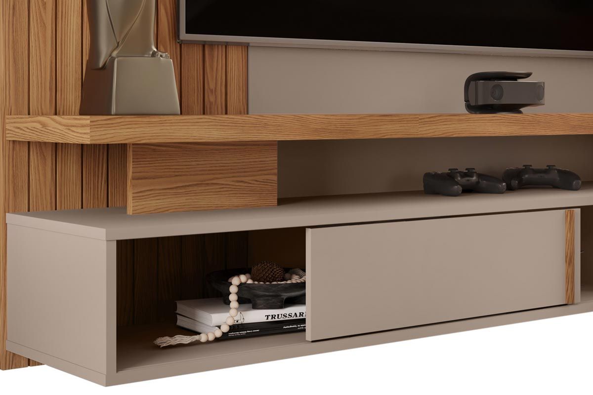 Painel Home p/ TV até 65 Pol Leoni DJ Móveis Painel Home p/ TV até 65 Pol Leoni DJ Móveis