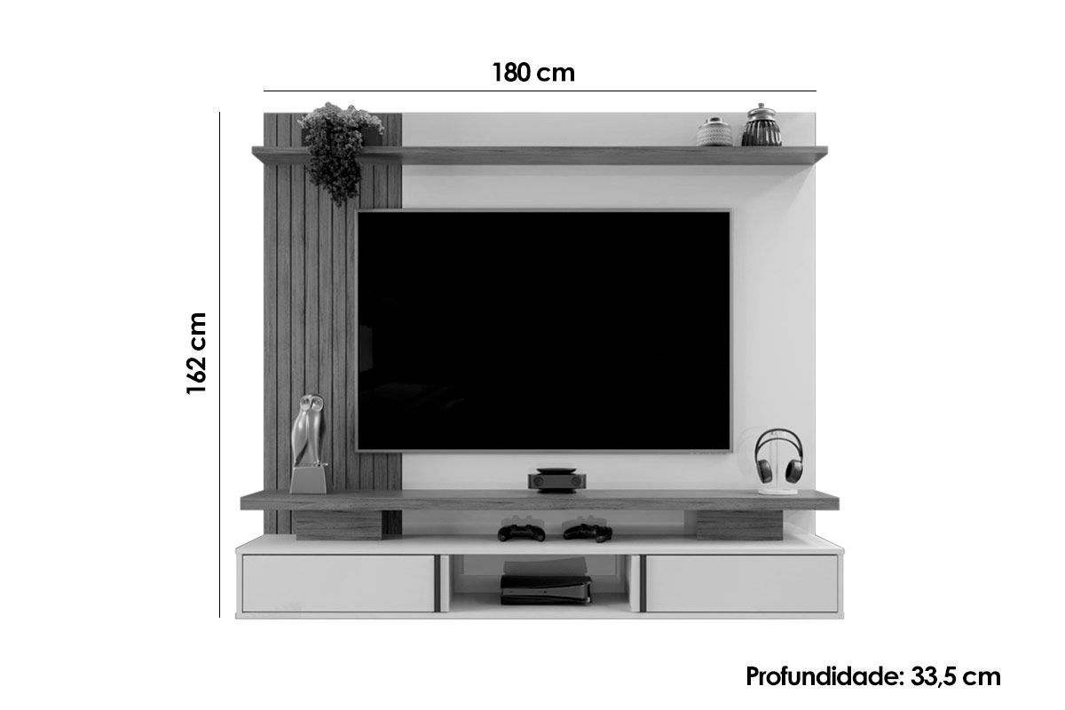 Painel Home p/ TV até 65 Pol Leoni DJ Móveis Painel Home p/ TV até 65 Pol Leoni DJ Móveis