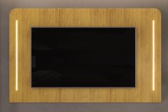 Painel Home p/ TV até 75 Pol Atlas 100% MDF c/Led 218x135cm DJ Móveis
