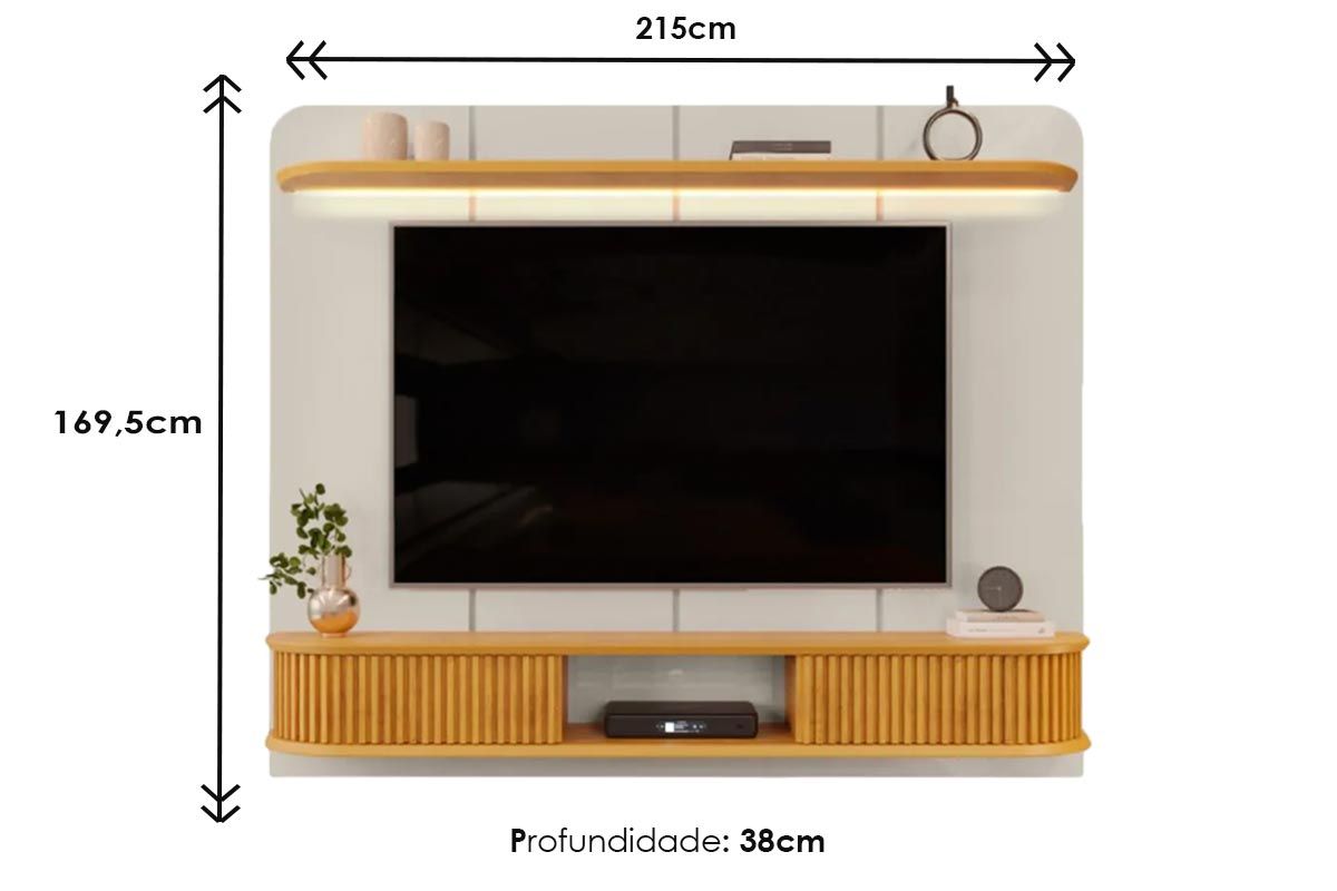 Painel Home p/ TV até 75 Pol Capri DJ Móveis Painel Home p/ TV até 75 Pol Capri DJ Móveis