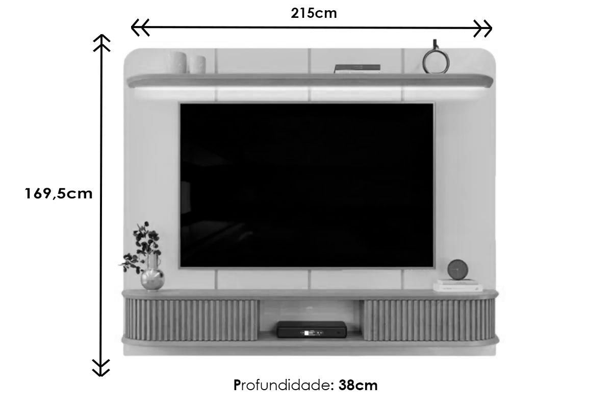 Painel Home p/ TV até 75 Pol Capri DJ Móveis Painel Home p/ TV até 75 Pol Capri DJ Móveis