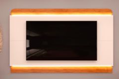 Painel Home p/ TV até 75 Pol Nadine DJ Móveis - Off White/Freijó