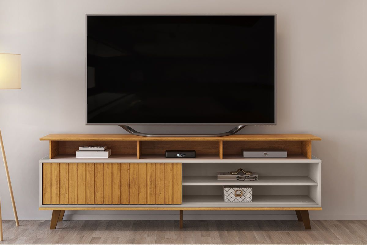 Rack Bancada p/ TV até 70 Pol Flow 180cm DJ Móveis