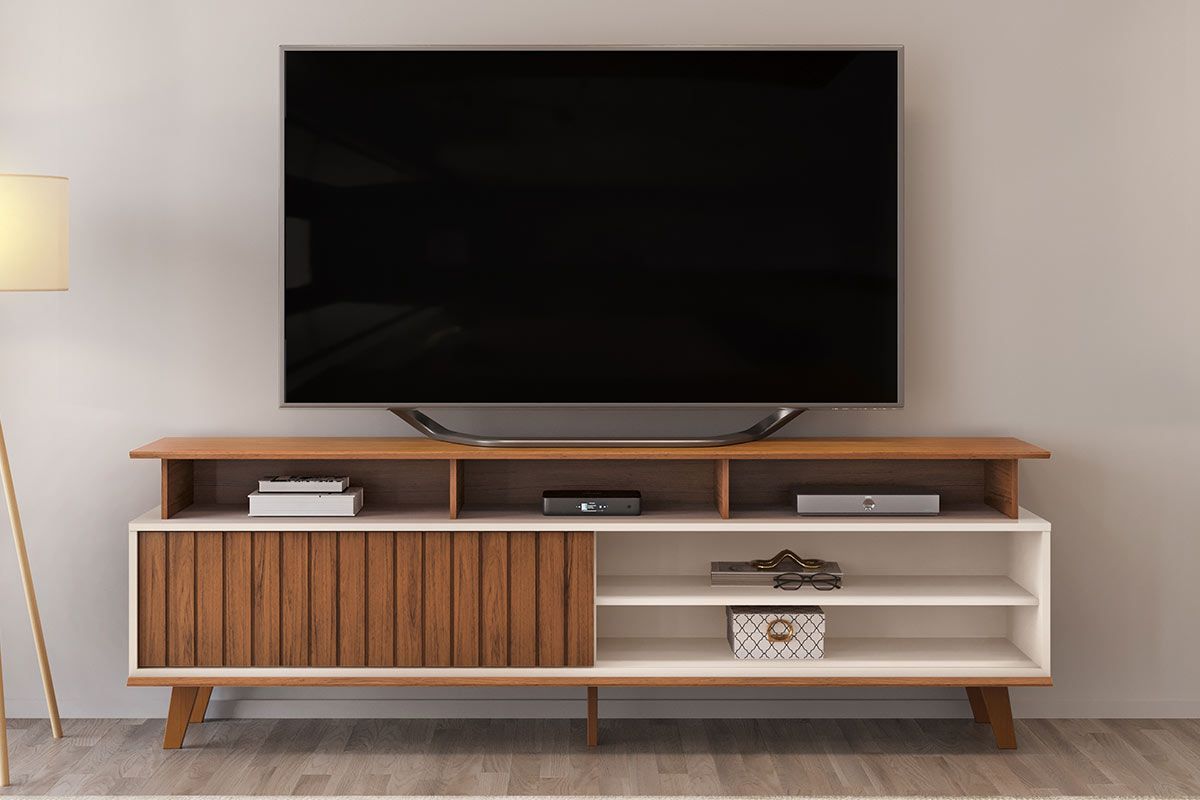 Rack Bancada p/ TV até 70 Pol Flow 180cm DJ Móveis