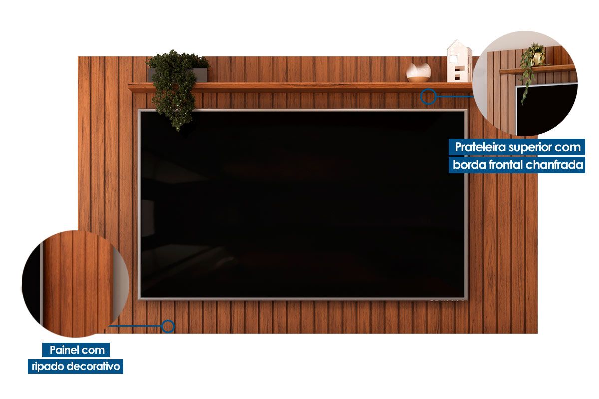Painel Home p/ TV até 65 Pol Lume 179cm DJ Móveis