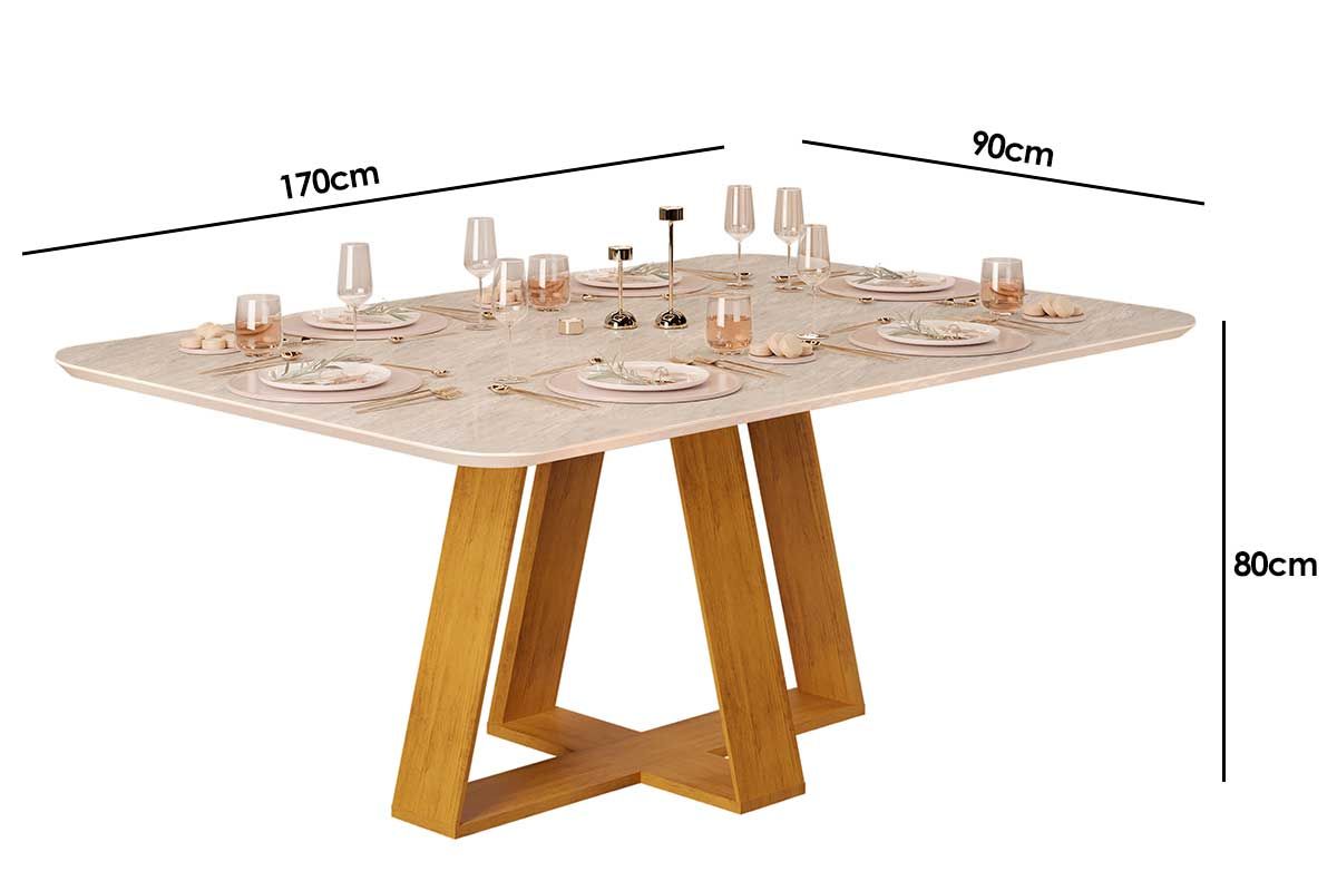 Mesa Jantar Celeste c/Tampo Madeirado Curvo 170x90cm DJ Móveis Mesa Jantar Celeste c/Tampo Madeirado Curvo 170x90cm DJ Móveis