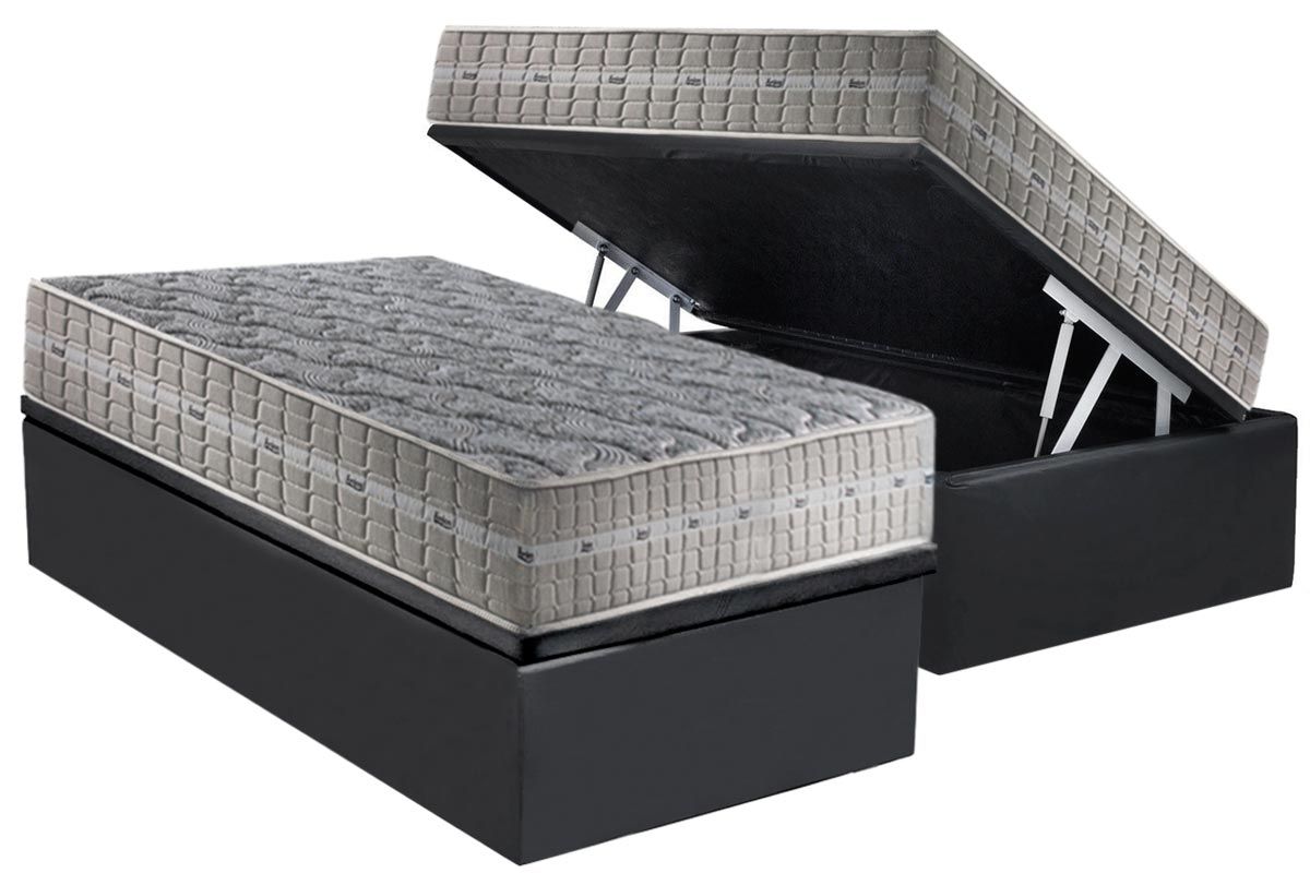 Cama Box Baú CRC +Colchão Molas Royal Anjos
