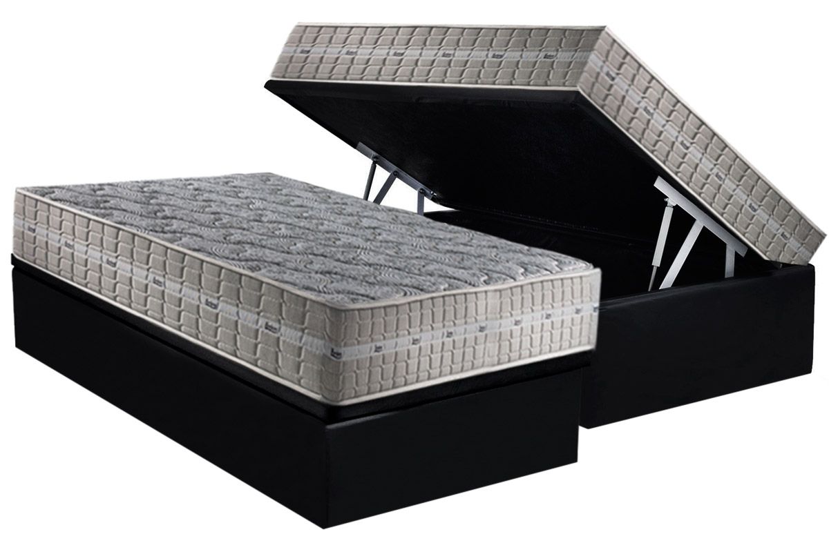 Cama Box Baú CRC +Colchão Molas Royal Anjos