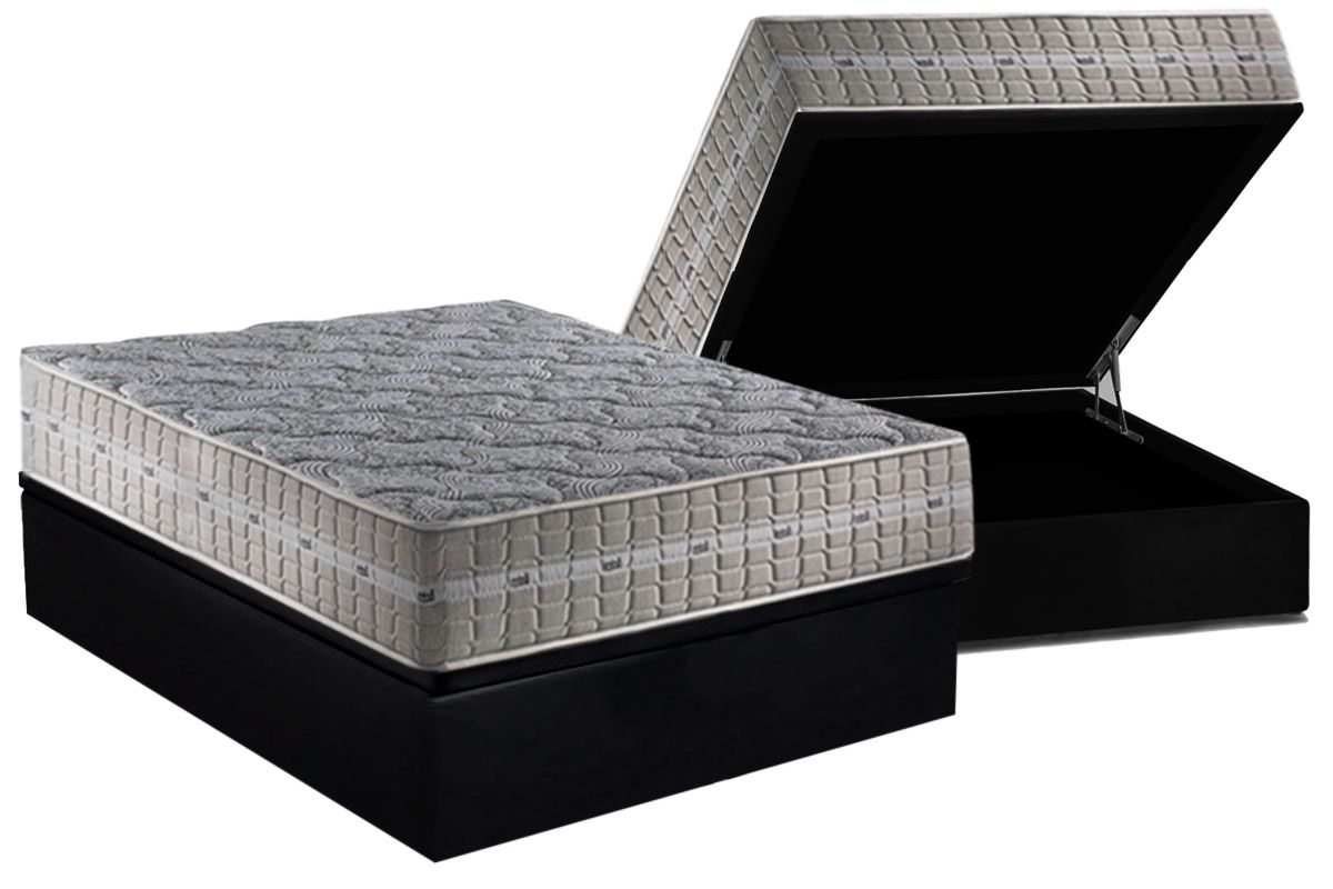 Cama Box Baú CRC +Colchão Molas Royal Anjos