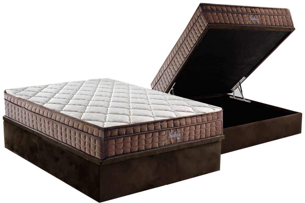 Cama Box Baú CRC +Colchão Ortopédico Star Anjos