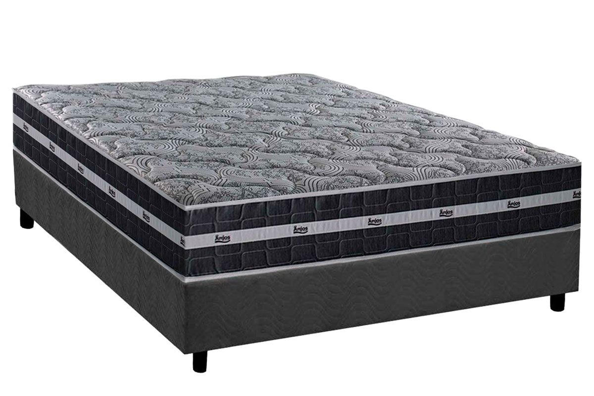 Cama Box CRC +Colchão Molas Graphite Anjos