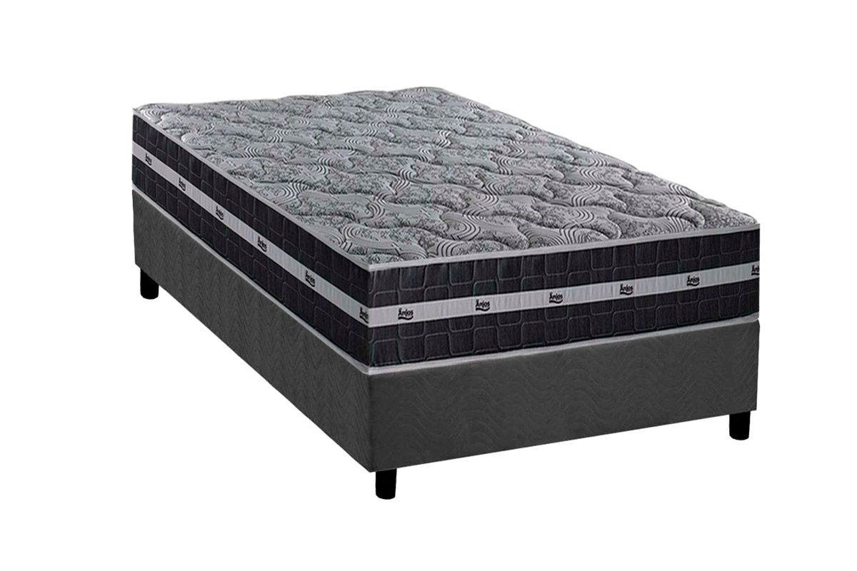 Cama Box CRC +Colchão Molas Graphite Anjos