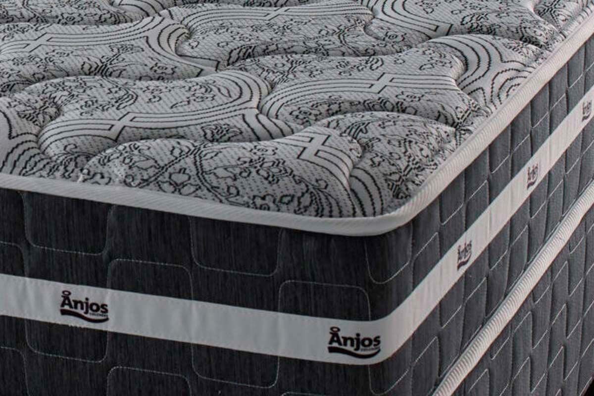 Cama Box CRC +Colchão Molas Graphite Anjos