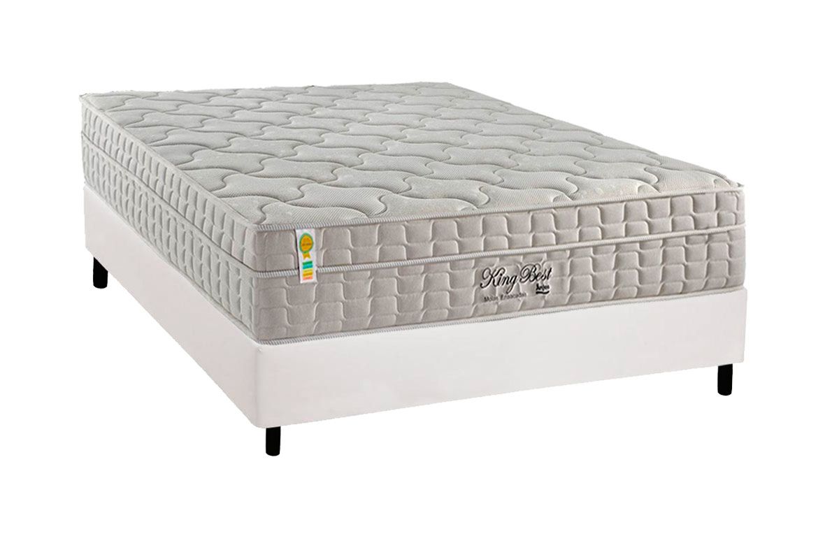 Cama Box CRC +Colchão Molas King Best Anjos