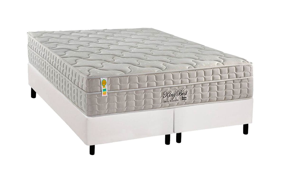 Cama Box CRC +Colchão Molas King Best Anjos