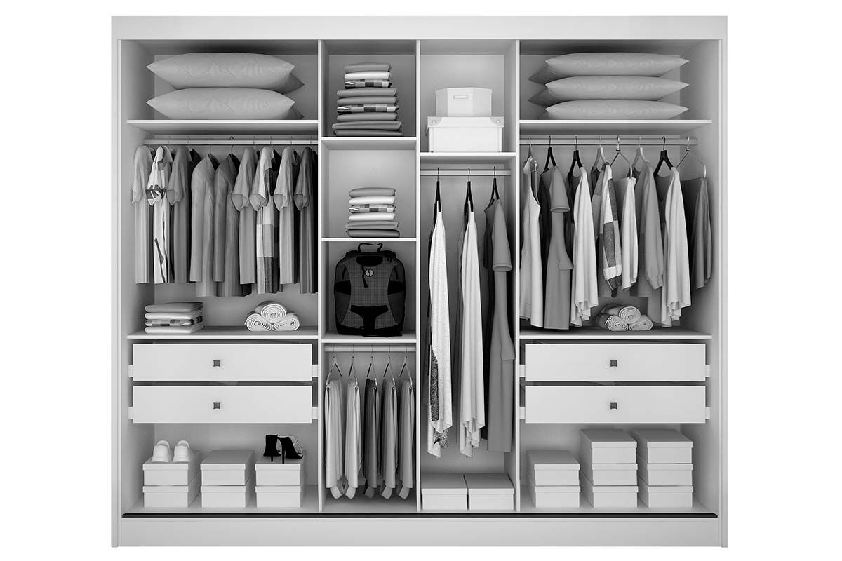 Guarda Roupa Casal 3 Portas de Correr e 4 Gavetas c/Espelho Passion/Atlanta N. Horizonte Guarda Roupa Casal 3 Portas de Correr e 4 Gavetas c/Espelho Passion/Atlanta N. Horizonte