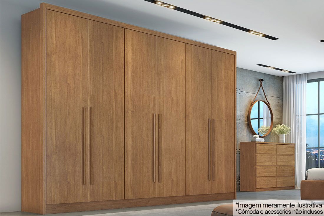 Guarda Roupa Casal 6 Portas 4Gavs Robust/Livorno Plus N. Horizonte
