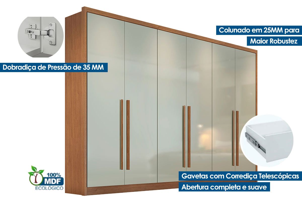 Guarda Roupa Casal 6 Portas 4Gavs Robust/Livorno Plus N. Horizonte Guarda Roupa Casal 6 Portas 4Gavs Robust/Livorno Plus N. Horizonte