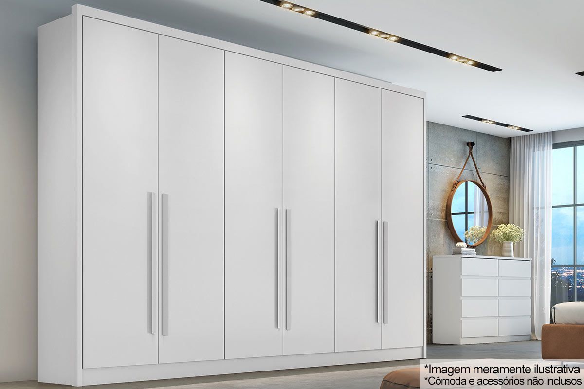 Guarda Roupa Casal 6 Portas 4Gavs Robust/Livorno Plus N. HorizonteNeve