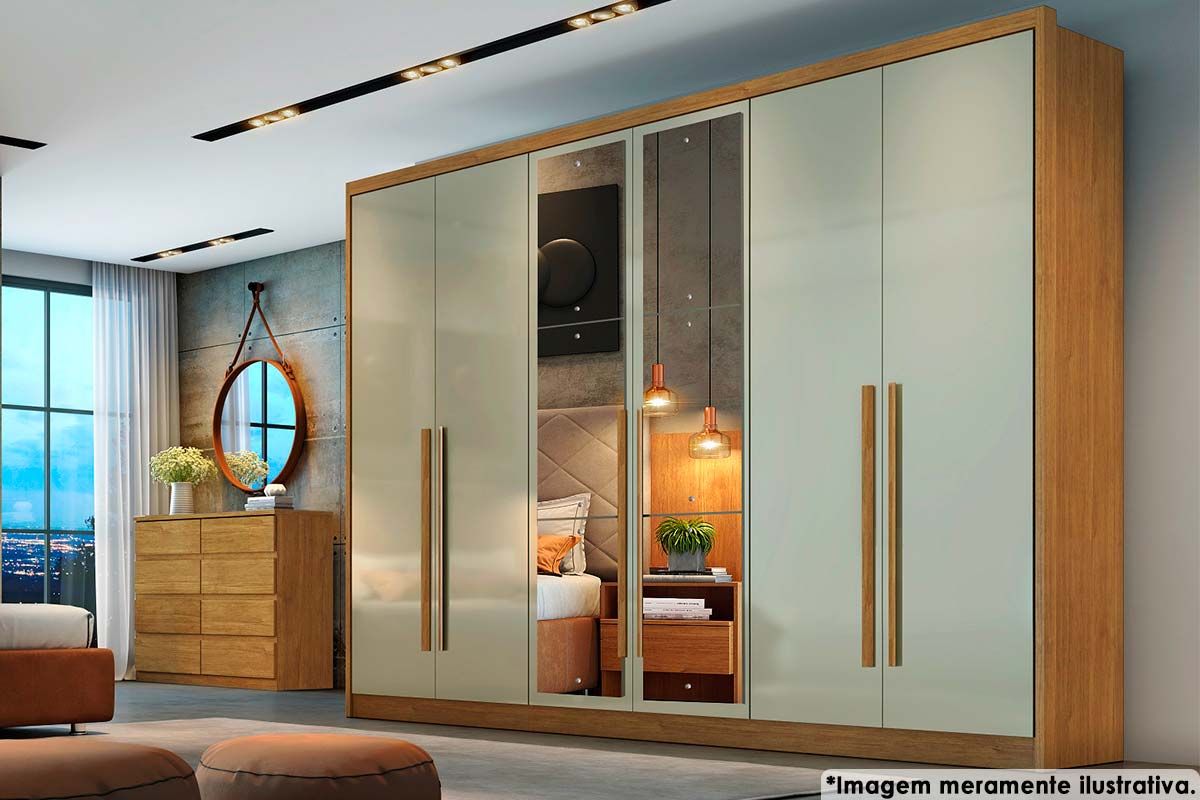 Guarda Roupa Casal 6 Portas c/Espelho 8Gavs Robust/Livorno Plus N. Horizonte Guarda Roupa Casal 6 Portas c/Espelho 8Gavs Robust/Livorno Plus N. Horizonte