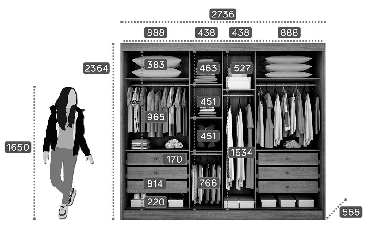 Guarda Roupa Solteiro 3 Portas Correr 6Gavs Sollo/Logan Plus N. Horizonte Guarda Roupa Solteiro 3 Portas Correr 6Gavs Sollo/Logan Plus N. Horizonte
