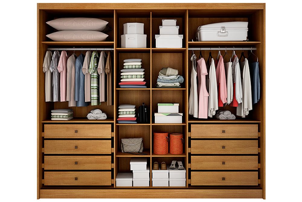 Guarda Roupa Casal 3 Portas Correr 8Gavs Diamond/Londres Plus N. Horizonte Guarda Roupa Casal 3 Portas Correr 8Gavs Diamond/Londres Plus N. Horizonte
