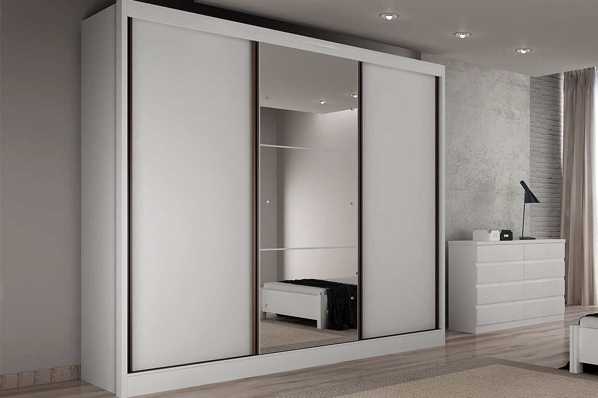 Guarda Roupa Casal 3 Portas Correr c/Espelho 8Gavs Toulon/Sonetto Plus N. HorizonteNEVE (Branco 23) Guarda Roupa Casal 3 Portas Correr c/Espelho 8Gavs Toulon/Sonetto Plus N. HorizonteNEVE (Branco 23)