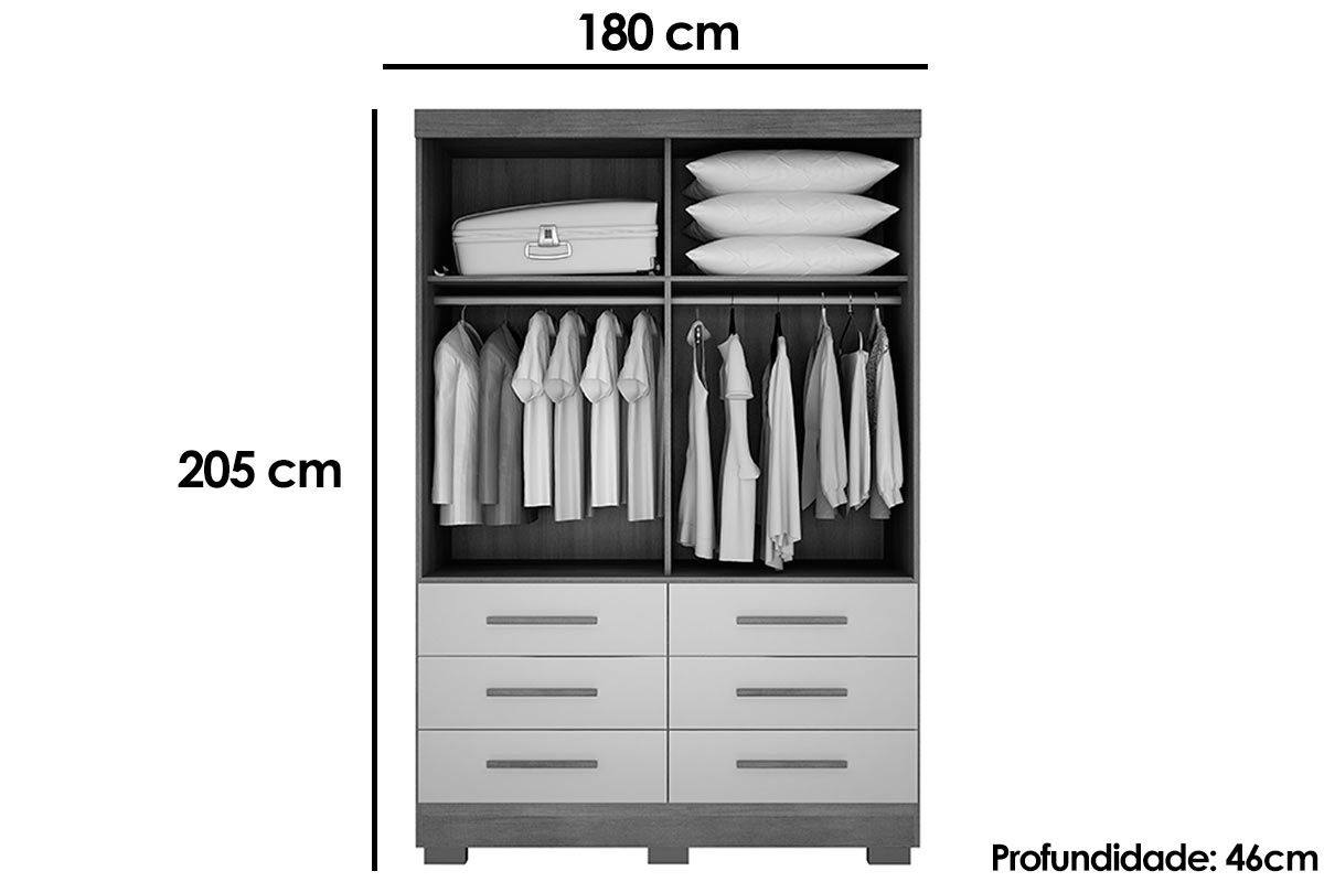Guarda Roupa Solteiro 2 Portas e 6 Gavetas Buriti/Jequitibá N. Horizonte Guarda Roupa Solteiro 2 Portas e 6 Gavetas Buriti/Jequitibá N. Horizonte