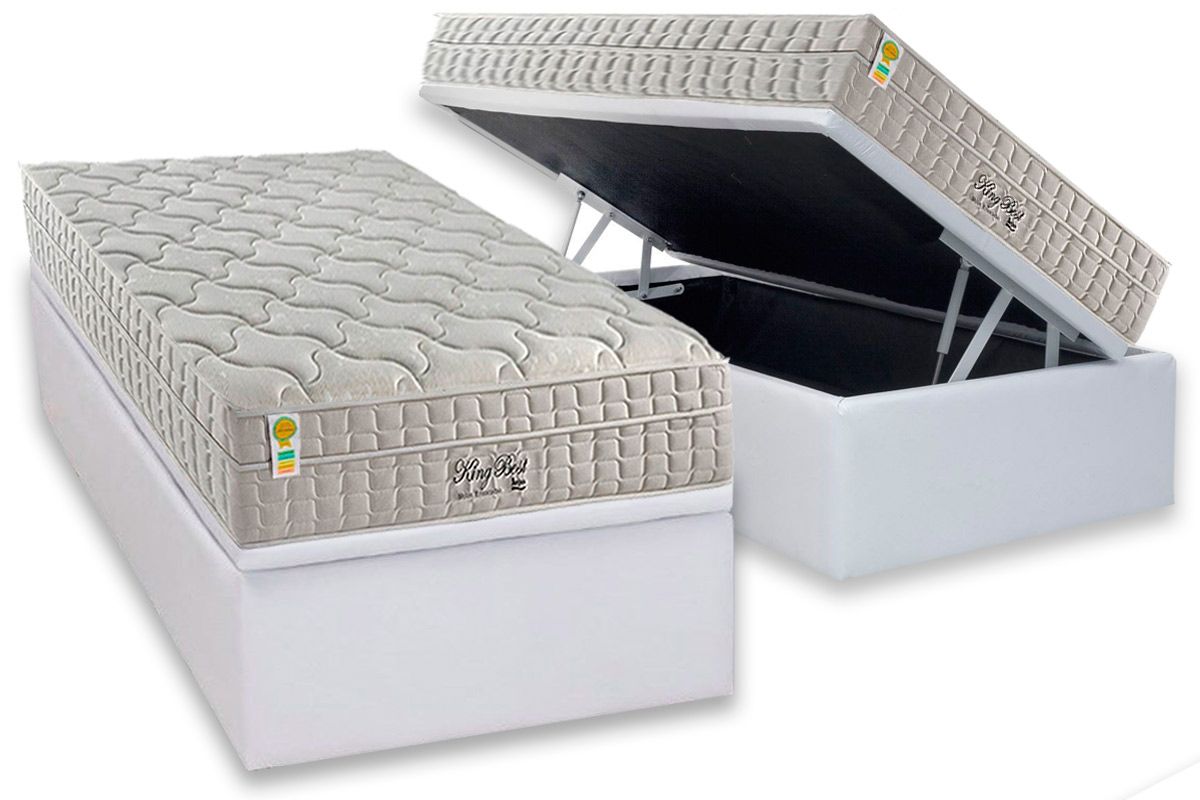 Cama Box Baú CRC +Colchão Molas King Best Anjos