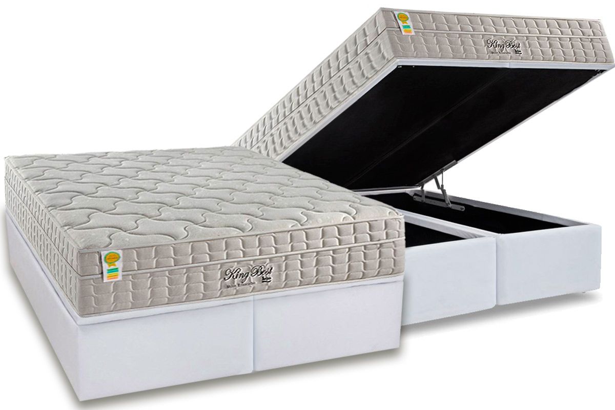 Cama Box Baú CRC +Colchão Molas King Best Anjos