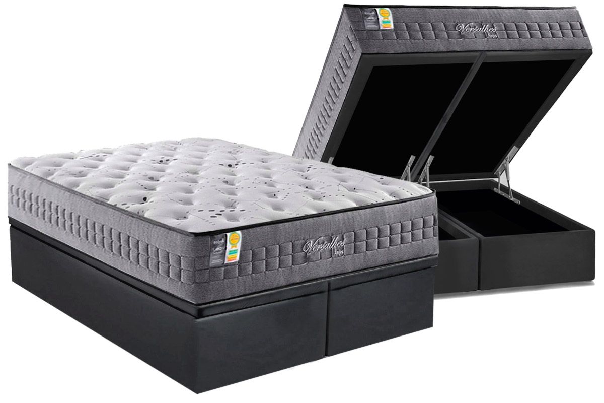 Cama Box Baú CRC +Colchão Molas Versalhes Anjos