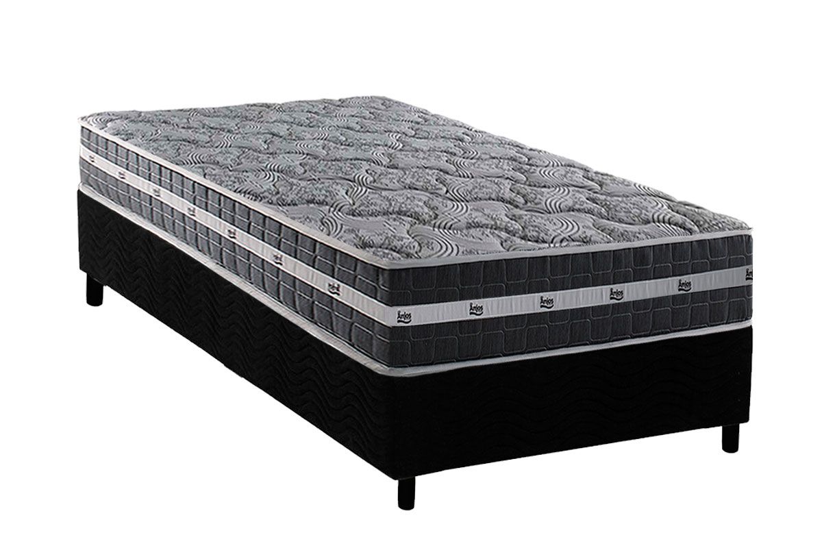 Cama Box CRC +Colchão Molas Black Anjos