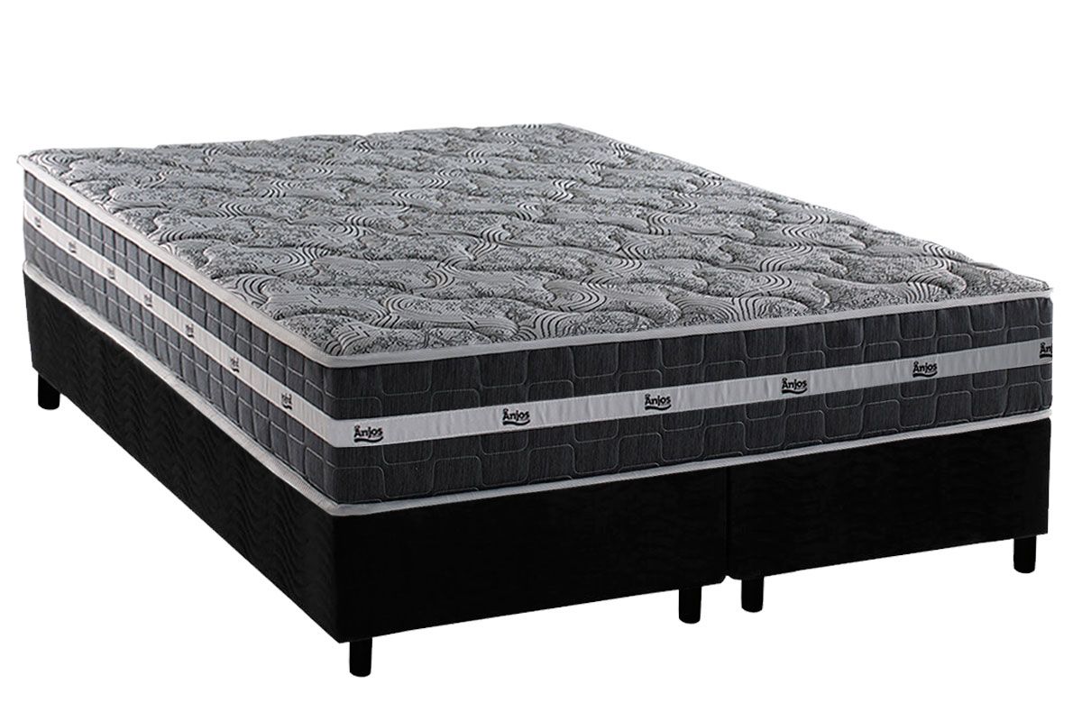 Cama Box CRC +Colchão Molas Black Anjos