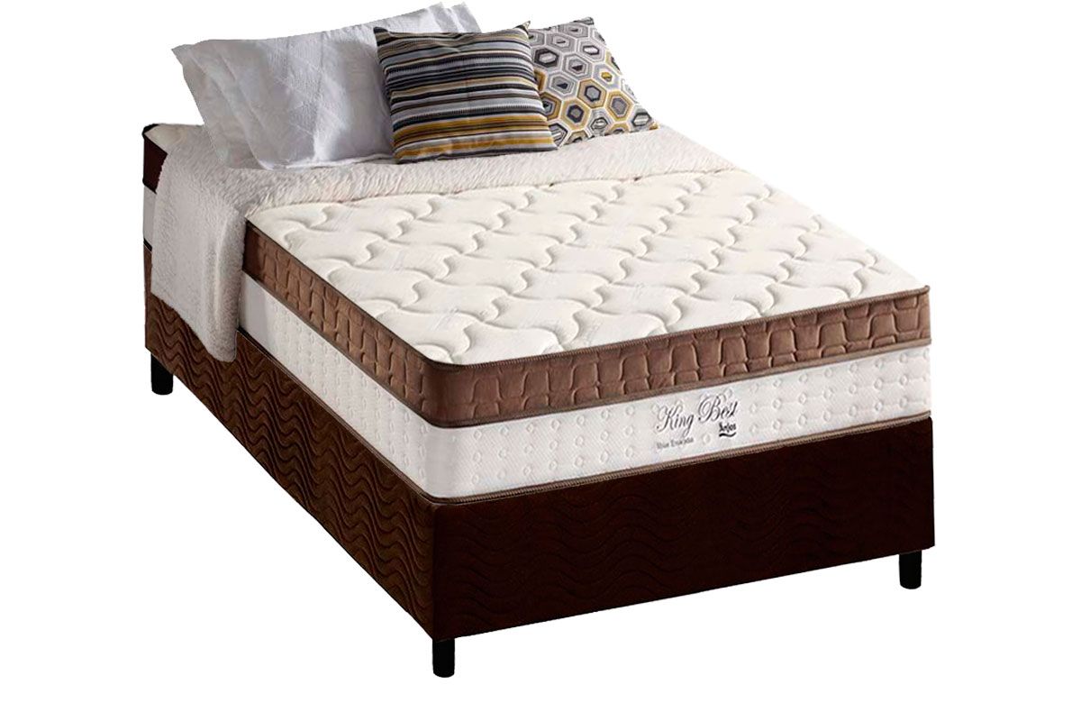 Cama Box CRC +Colchão Molas King Best Anjos