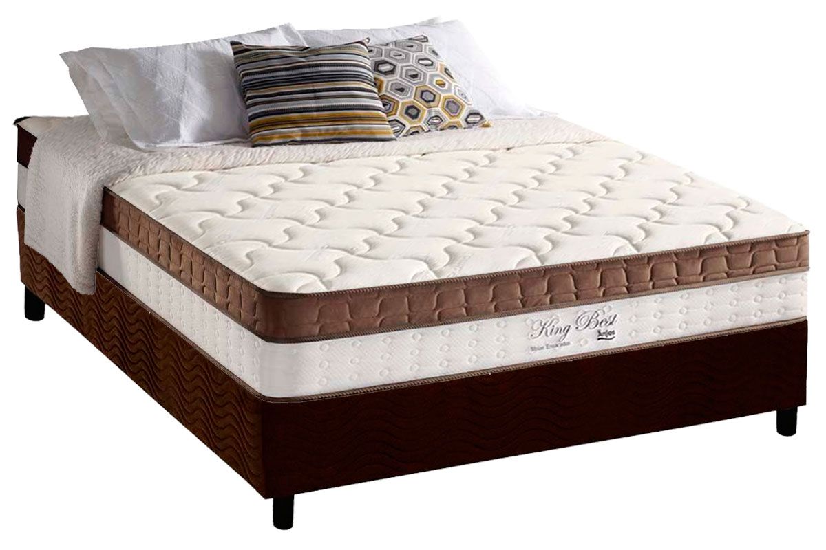 Cama Box CRC +Colchão Molas King Best Anjos