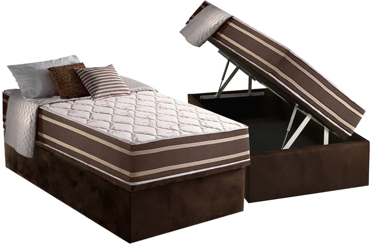 Cama Box Baú CRC +Colchão Molas Duo Sono Anjos