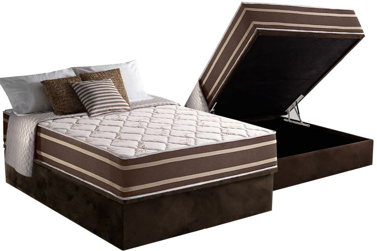 Cama Box Baú CRC +Colchão Molas Duo Sono Anjos