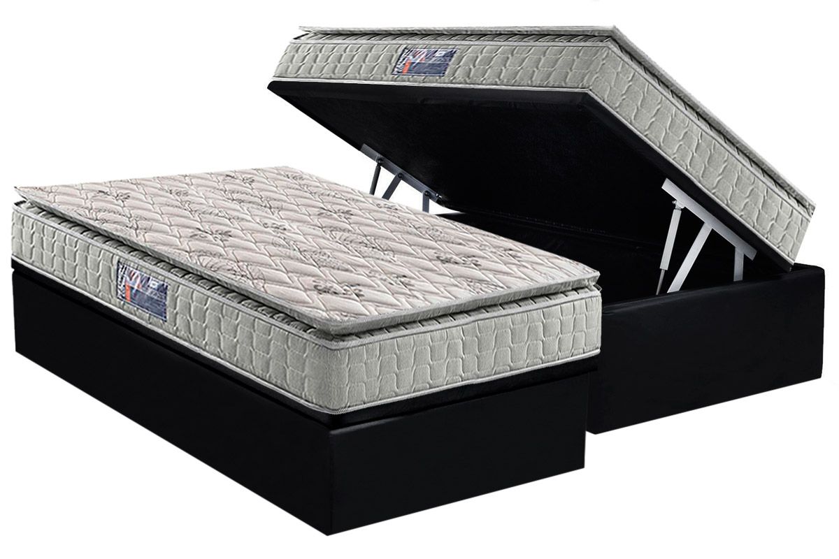 Cama Box Baú CRC +Colchão Espuma D33 Orthosono Anjos