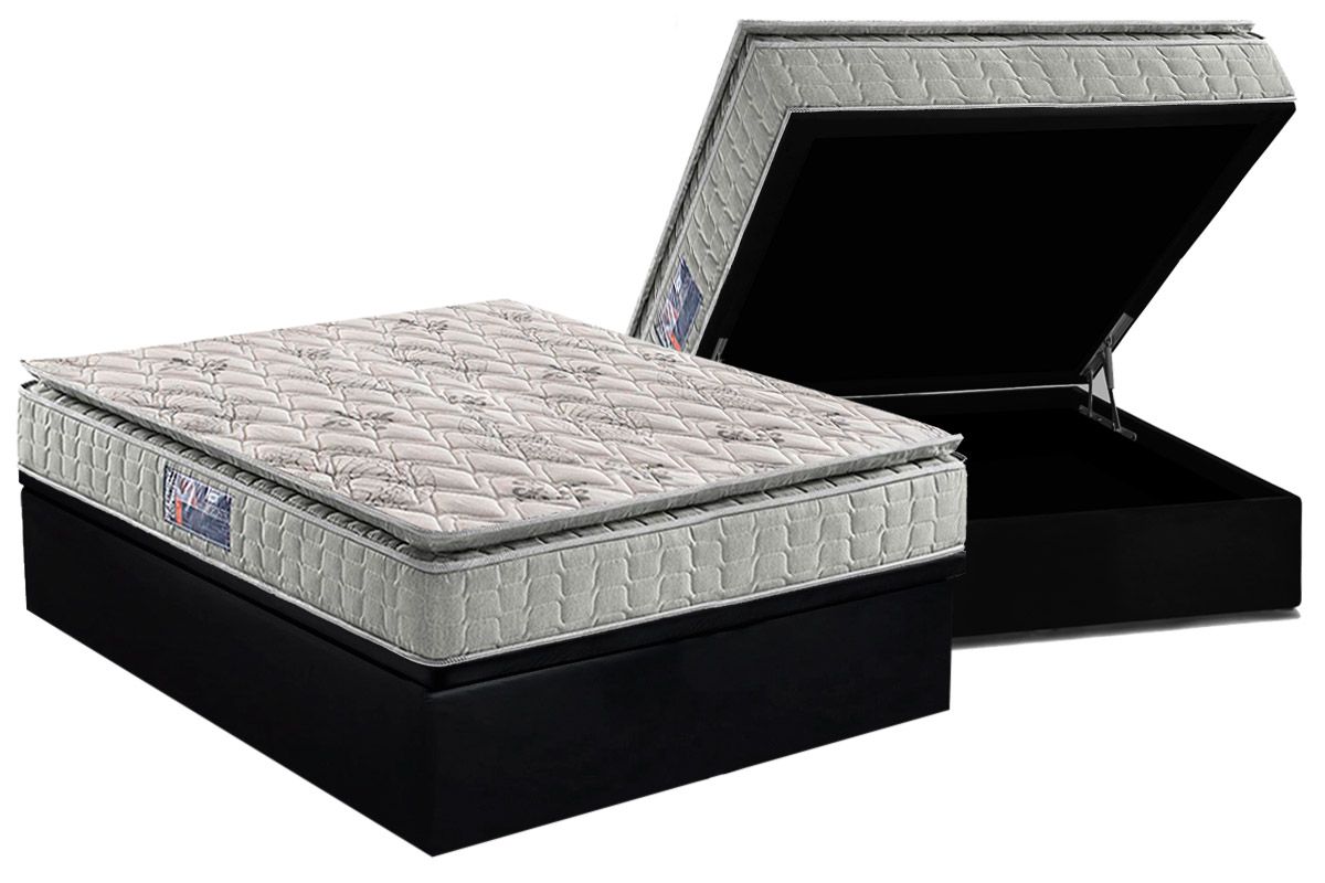 Cama Box Baú CRC +Colchão Espuma D33 Orthosono Anjos